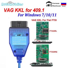 VAG KKL 409 FIATECUSCAN For Fiat FTDI FT232RL FT232RQ OBD2 Diagnostic Tool VAG KKL 409.1 Car ECU Scanner Cable 4 Way Switch