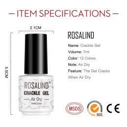 ROSALIND Crackle Gel Nail Polish For Nail art manicure Set Air dry nail polish Need Base Color Gel Varnishes Lacuqer