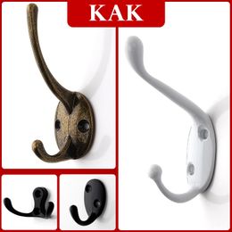 KAK Vintage Hangers Hook Zinc Alloy Wall Hook Bronze Cloth Coat Bag Hat Hanging Hooks Bathroom Kitchen Anitque Racks with screws