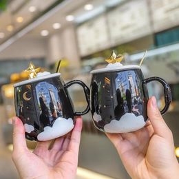 Mugs Mobile Phone Bracket Mug With Spoon Lid Cup For Tea Cups Ceramic And Pottery Christmas Gift Of Coffee Original Travel