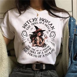 Women Tshirt Cartoon Witch Magic Kawaii Halloween Print Tshirts Short Sleeve Harajuku Graphic Top shirts Street Costume 240523