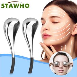 Face Massager 1 pair of ice hockey facial freezing rods stainless steel beauty facial massager cooling roller skin care anti wrinkle lifting tool Q240523