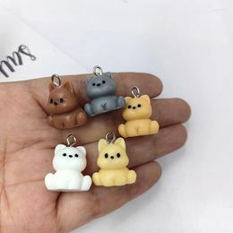 Charms 10pcs Kawaii Animals Dog For Jewellery Making Lovely Cute Resin Standing Puppy Pendant Earring Keychain C1621
