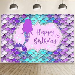 Little Mermaid Birthday Party Decorations Girls Disposable Tableware 1st One Birthday Party Favours Supplies Baby shower Decor