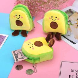 Purse Cute Chicken Pig Avocado Fruit Shape Coin Purse Lipstick Bag Data Cable Bag Wallet Creative Gift Childrens Plush Bag Y240524