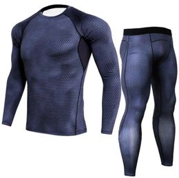 Männer Komprimierung Thermische Unterwäsche Sets Laufen Jogging Anzüge Kleidung Sport Set Long T -Shirt und Hosen Fitnessstudio Fitness Strumpfhosen Kleidung1683570777