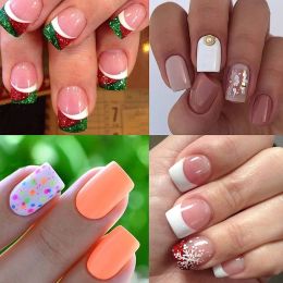 Short Nail Tips for Acrylic Nails French Acrylic Style False Nails Short Nail Acrylic Artificial Tip Manicure