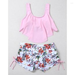 Women's Swimwear Summer Print Swimsuit Tankini Sets Female Sports Beach Wear Two-Piece Girls Bathing Suits Pool Women Swimming Suit 2024