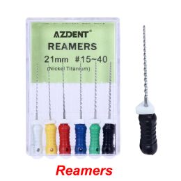 AZDENT 6pcs/Pack Dental Niti 21mm/25mm #15-40 Endodontic Root Canal Files Hand Use Reamers / H / K File Dentist Tools
