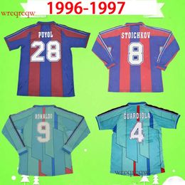 1996 1997 HOME AWAY Retro soccer jerseys #9 Ronaldo classic vintage Stoichkov Guardiola football shirt 96 97 Figo Giovanni PUYOL Camiseta de futbol short sleeve