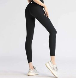 lu align leggingsフレアヨガパンツショートパンツ女性ジムスリムフィットポケットワークアウト服ランニングエクササイズフィットネスレディアウトドアスポーツズボン衣装9y