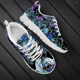 Casual Shoes INSTANTARTS Winter Autumn Warm Sneakers Mandala Dolphin Floral Pattern Flat For Women Lightweight Dirty Resistant Footwear