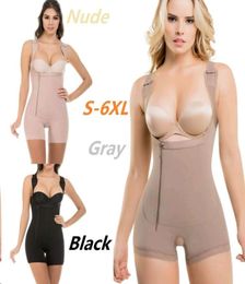 Full Body Shaper Fajas Colombianas Women039s Seamless Thigh Slimmer Open Bust Shapewear Firm Tummy Control Bodysuit Plus Si1725151