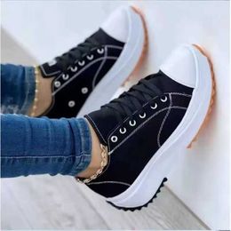Sandals Speedy Classic White Canvas Shoes Womens Sports Shoes Solid Lace Up Casual Platform ShoesL2405