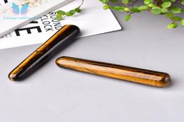 Natural Tigers Eye Quartz Healing Crystal Massage Reiki Wand Meditation Stick9744579