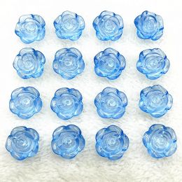 15pcs 20mm色バラの花アクリルルーズスペーサージュエリー用のDIYブレスレットアクセサリーを作る