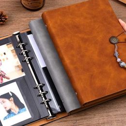 Albums Books Self adhesive book DIY card collection small card book loose leaf storage book photo album Q240523