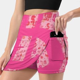 Skirts Pink Dollar Signs Woman Fashion 2024 Pant Skirt Mini Office Short Art Warhol Sign