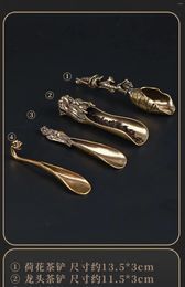 Tea Scoops Spoon Shovel Copper Ware Creative Lotus Set Accessories Ornaments Single