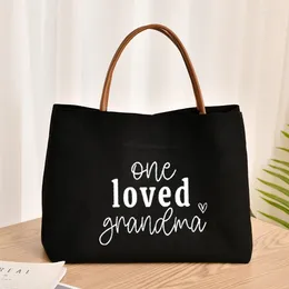 Shopping Bags Grandma Tote Bag Grand Gifts One Loved Print Women Lady Canvas Beach Reusable Travel Customise