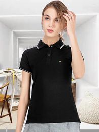 Women's Polos Summer Cotton Short Sleeve Shirt Slim Fit Casual Logo T Tennis Tienda Female Y2k Tops Outfit