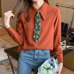 Women's Polos Vintage Shirt Hong Kong Design Sense Niche 2024 Spring And Autumn Fashion Loose Western Style Long