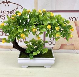 Artificial Green Plants Bonsai Plastic Fake Flowers Small Tree Pot Plant Potted Ornaments For Home Table Garden Decoration 5284114581241