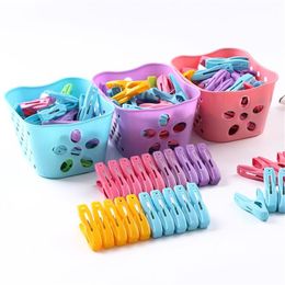 30PCS Plastic Clothes Pegs Laundry Clothespin Clothes Pins Storage Organiser Quilt Towel Clips Spring With Basket Cabides Hanger