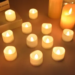 Party Decoration 6/12Pcs Flickering Flameless Candle Fake Electric LED Candles Tea Lights For Wedding Birthday Halloween Centerpiece Table