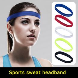 Sport Headband Men Women Head Sweat Band Run Football Tennis Headscarf Silicone Anti-slip Elastic Sweatband HairBand