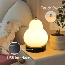 Table Lamps Rechargerble Vintage Pear LED Touch Dimming Lamp Home Lighting Bedroom Decor Bedside Nightlight Study Desk Light