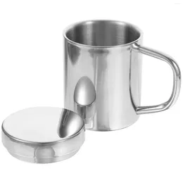 Mugs Insulated Mug Multi-function Beer Cup Metal Stainless Steel Handle Desktop Milk Coffee