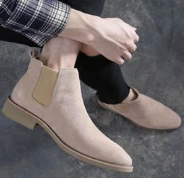İngiliz klasik moda erkek ayak bileği botları dikiş kayması üzerinde nubuck trend olan adam kısa botlar siyah lüks yüksek üst sıradan ayakkabılar 3844 jc9766581