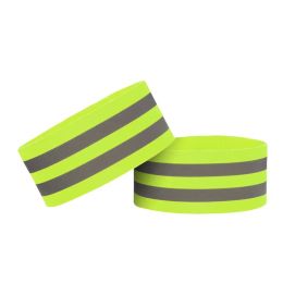 2pcs Reflective Bands Elasticated Armband Wristband Ankle Leg Straps Safety Reflector Sport Tape Straps for Night Walking