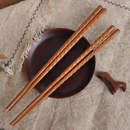 Chopsticks Carving Craft Handmade Wood Chinese For Fast Noodles Japanese-style Sushi Tools Eating Ware Chop Sticks Kitchen