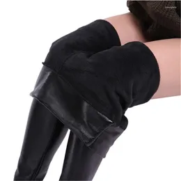 Women's Leggings S- Winter Leather Women Pants High Waist Warm Thick Velvet Leggins Push Up Legging