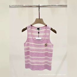 Two Piece Dress Summer Celebrity Little Fragrant Wind Colourful Stripe Number 5 Pin Knitted Tank Top Dopamine Four Colour