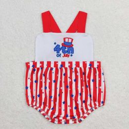 Clothing Sets Short Sleeve Girls 4th Of July Boutique Set RTS Summer Jumpsuit Baby Clothes Romper Kid