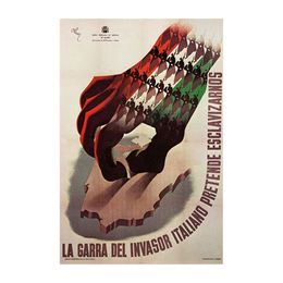 La Garra del Invasor Italiano Vintage Spanish Civil War Propaganda Wall Art Decoration Poster Canvas Print