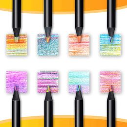 Crayon Pencils 8 Crayon Color Pencil Set for Childrens Rainbow Pencil Gift Wood Multi color Pencil for Drawing Kawaii Graffiti Tool WX5.23