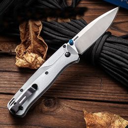 New 535BK-4 Folding Knife D2 Satin Drop Point Blade Aviation aluminum Handle EDC Pocket Knives With Retail Box