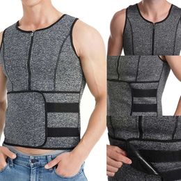 1Pcs Mens Neoprene Slimming Corset Sipper Sauna Leotard Tank Waist Correction Trainer Body Shaper Belt Burn Fat Vest Tops 240521