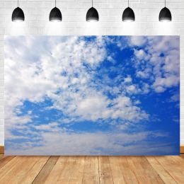 Laeacco Natural Scenic Blue Sky Cloudy Sunny Party Decor Baby Photography Backgrounds Photo Backdrops Photocall Photo Studio