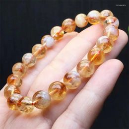 Link Bracelets 2PCS Natural Citrine Bracelet Fortune Energy Bangle Fashion Gemstone Mineral Woman Amulet Jewelry Gift 8MM