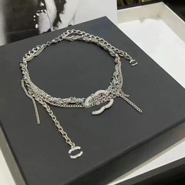 2024-Women Necklace Choker Chain Letter 18K Gold Plated Tassel Necklaces Designer Necklace Pendant Jewellery Accessories q1