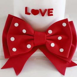 Red Big Bow Angel Cupid Bear Hearts Love You Cake Topper for Valentine's Day Party Decorations Anniversary Love Gifts