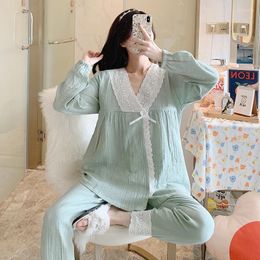 Women's Polos Cotton Thin Maternity Nursing Sleepwear Suit Plus Size Loose Sleep Lounge Wear Clothes For Pregnant Women Pregnancy Pajamas