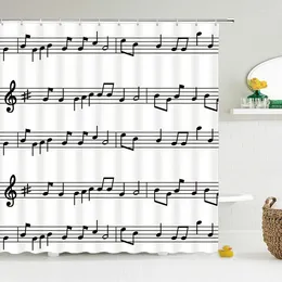 Shower Curtains Music Decoration Curtain Clef Illustration Cowboy Guitar Art Deco Print Fabric Bathroom