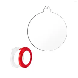 Christmas Decorations 20Pcs Acrylic Ornaments Circles Clear Discs Circle Disc With 2 Ribbons For DIY Keychain Keepsakes