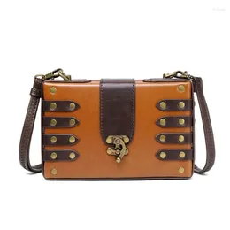 Duffel Bags PU Leather Bag Gothic Retro Crossbody Shoulder Satchel School For Women Girls